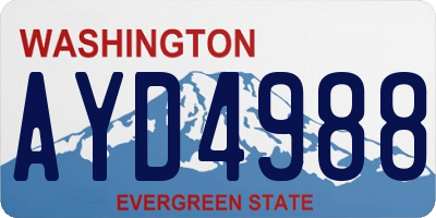 WA license plate AYD4988