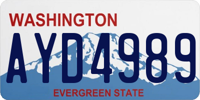 WA license plate AYD4989