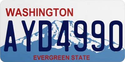WA license plate AYD4990