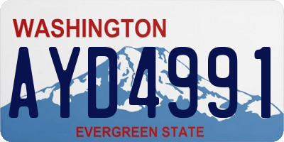WA license plate AYD4991