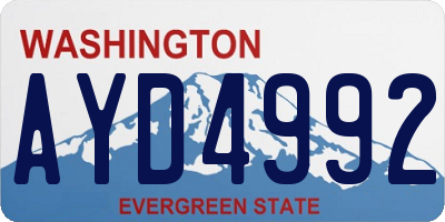 WA license plate AYD4992