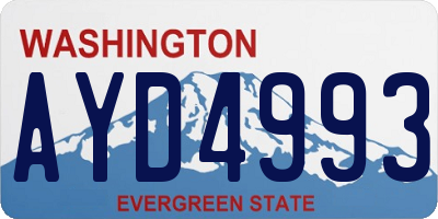 WA license plate AYD4993