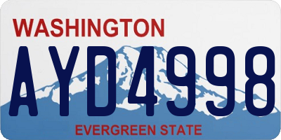 WA license plate AYD4998