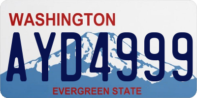 WA license plate AYD4999