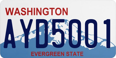 WA license plate AYD5001