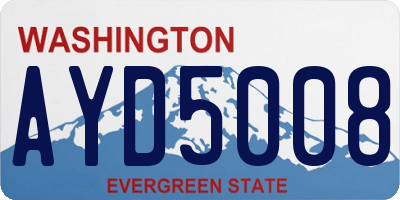 WA license plate AYD5008