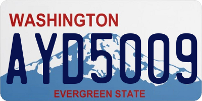 WA license plate AYD5009