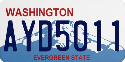 WA license plate AYD5011