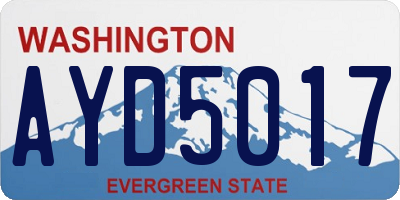 WA license plate AYD5017