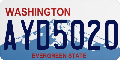 WA license plate AYD5020
