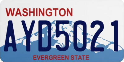 WA license plate AYD5021