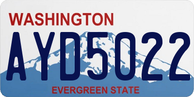 WA license plate AYD5022