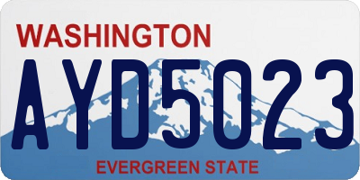 WA license plate AYD5023