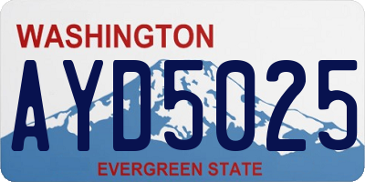WA license plate AYD5025