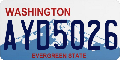 WA license plate AYD5026