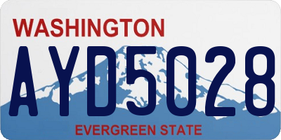 WA license plate AYD5028