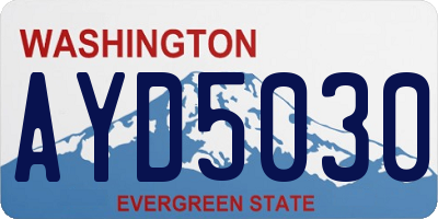 WA license plate AYD5030
