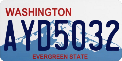 WA license plate AYD5032