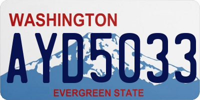 WA license plate AYD5033