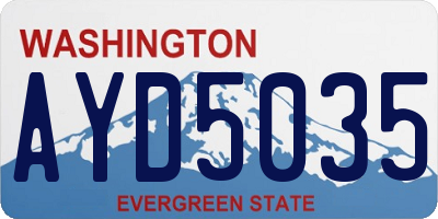 WA license plate AYD5035