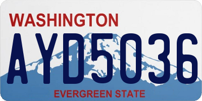 WA license plate AYD5036