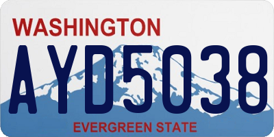 WA license plate AYD5038