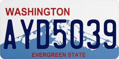 WA license plate AYD5039