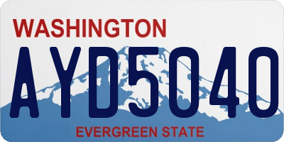 WA license plate AYD5040