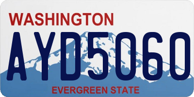 WA license plate AYD5060