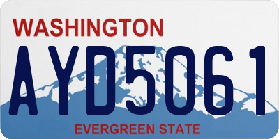 WA license plate AYD5061