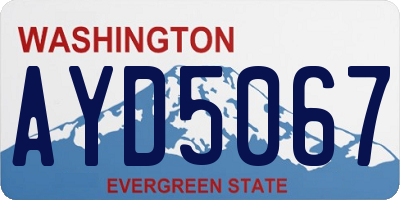 WA license plate AYD5067