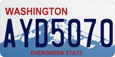 WA license plate AYD5070