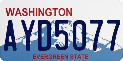WA license plate AYD5077
