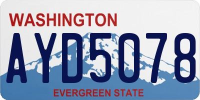 WA license plate AYD5078