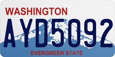 WA license plate AYD5092