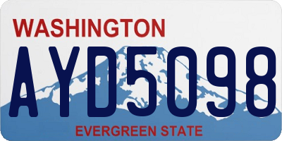 WA license plate AYD5098