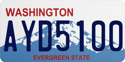 WA license plate AYD5100
