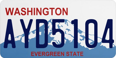 WA license plate AYD5104