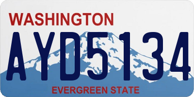 WA license plate AYD5134