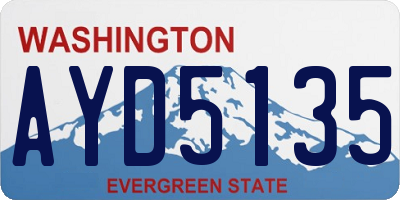 WA license plate AYD5135