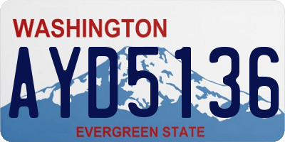 WA license plate AYD5136
