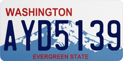 WA license plate AYD5139