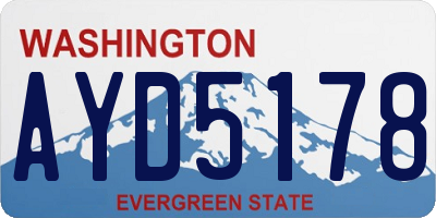 WA license plate AYD5178