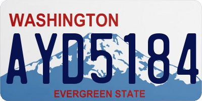 WA license plate AYD5184