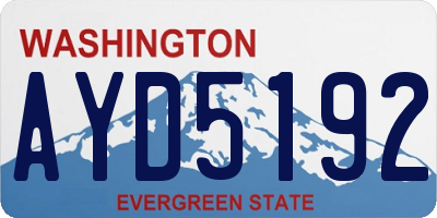 WA license plate AYD5192