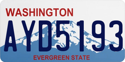 WA license plate AYD5193