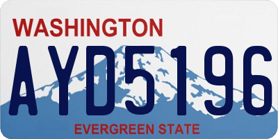 WA license plate AYD5196