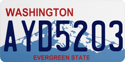 WA license plate AYD5203