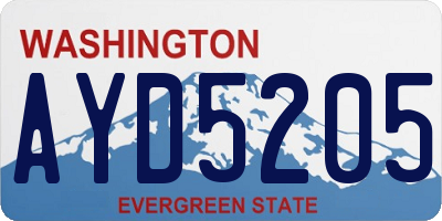 WA license plate AYD5205