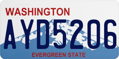 WA license plate AYD5206